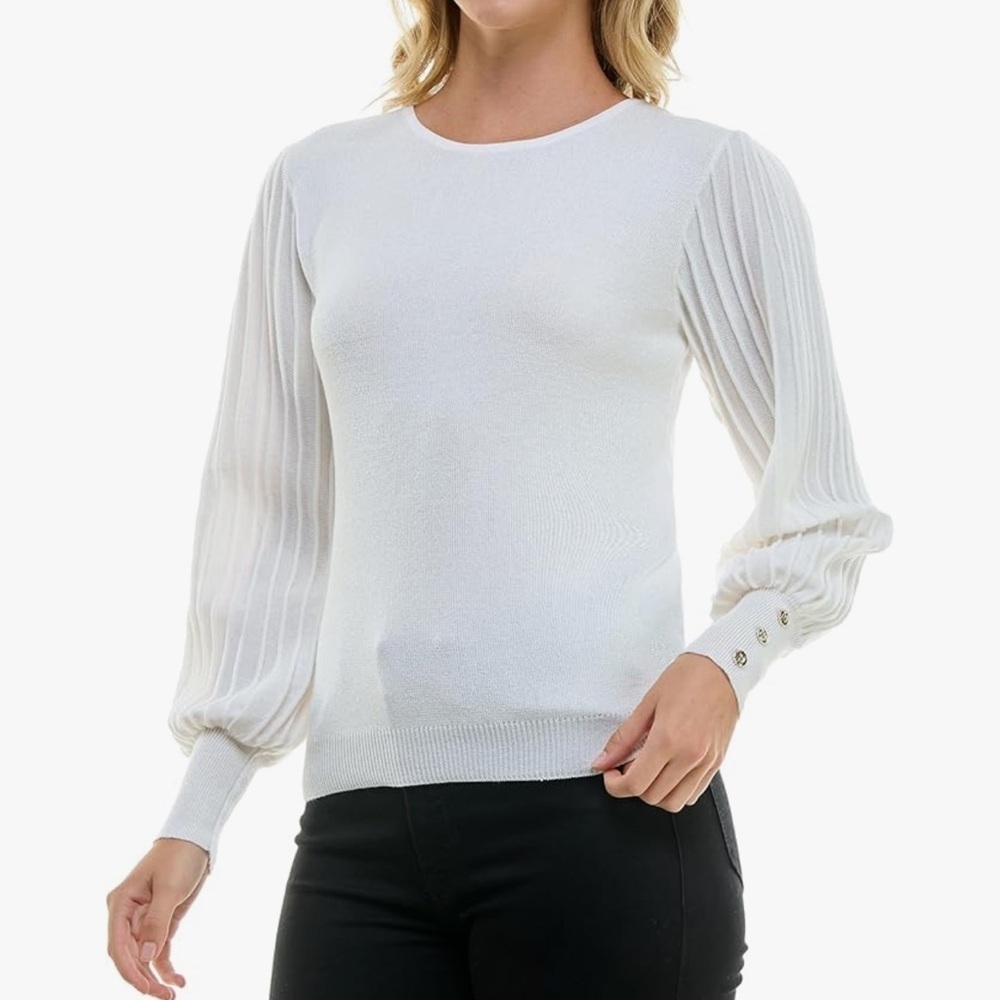 Nanette Lepore White Textured Knit Top